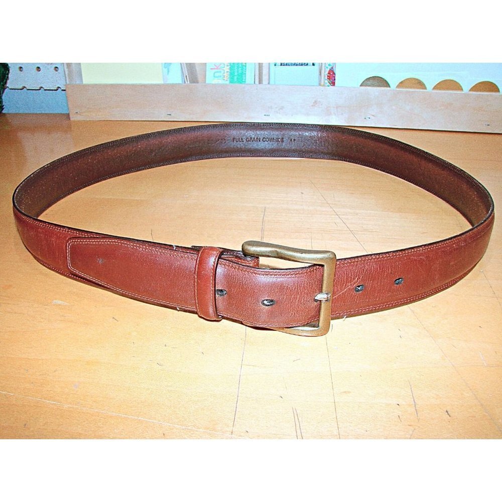 Roundtree & Yorke Mens Belt Full Grain Cowhide Leather Belt Brown Size 38/95 - Picture 11 of 12